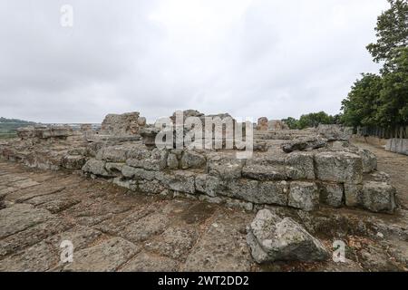 Il tempio di Apollo, situato sopra la grotta della Sibilla Cumana, la sacerdotessa di Apollo, una delle più importanti Sibille, figure profetiche della Sibilla Foto Stock