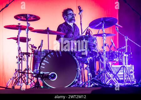 Milano, Italia. 14 marzo 2024. La rock band italiana MARLENE KUNTZ si esibisce dal vivo sul palco di Alcatraz durante il "Catartica 2024 Tour". Crediti: Rodolfo Sassano/Alamy Live News Foto Stock