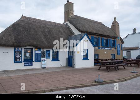 Il pub Start Bay Inn a Torcross, famoso per il fish and chips Foto Stock