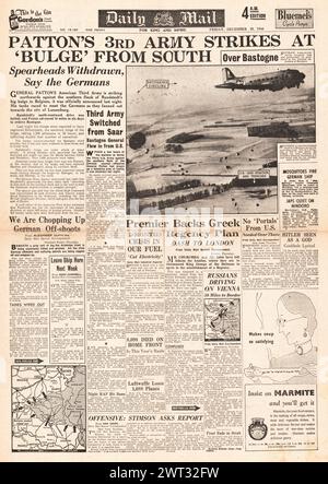 1944 Daily Mail front page reporting Battaglia di Bulge Foto Stock