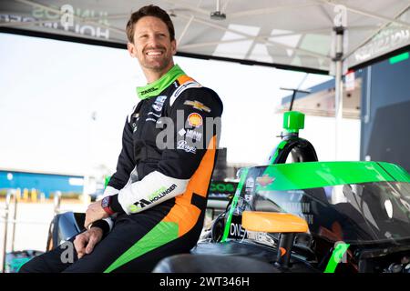 Sebring, Florida, Stati Uniti. 26 febbraio 2024. ROMAIN GROSJEAN (77) di Ginevra, Svizzera, partecipa al Sebring Open test presso il Sebring International Raceway di Sebring, Florida. (Immagine di credito: © Colin Mayr Grindstone Media Grou/ASP) SOLO PER USO EDITORIALE! Non per USO commerciale! Foto Stock