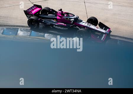 26 febbraio 2024, Sebring, Florida, USA: KYLE KIRKWOOD (27) di Jupiter, Florida, guida in pista durante il Sebring Open test al Sebring International Raceway di Sebring, Florida. (Immagine di credito: © Colin Mayr Grindstone Media Grou/ASP) SOLO PER USO EDITORIALE! Non per USO commerciale! Foto Stock