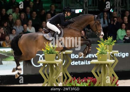 Denbosch, Paesi Bassi - 10 marzo 2024. Tani Joosten dei Paesi Bassi e in sella a Galdal me gareggia nel Rolex Grand Prix di 1,60 m al Rolex 2024 Foto Stock