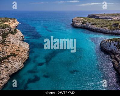 Cala Magraner, costa di Manacor, Maiorca, Isole Baleari, Spagna Foto Stock