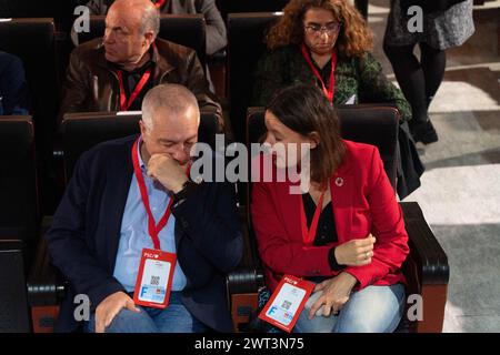 Barcellona, Spagna. 15 marzo 2024. Il XV congresso del PSC, il Partito Socialista in Catalogna, membro del PSOE, iniziò. All'inaugurazione era presente l'ex presidente spagnolo Jos Luis Rodr'guez Zapatero, in coincidenza con il ventesimo anniversario della sua inaugurazione, nonché la presenza del sindaco di Barcellona, Jaume Collboni. Il congresso coincise con la convocazione anticipata per le elezioni in Catalogna, dove il PSC è favorito per vincere le elezioni. Comienza el 15¼ congreso del PSC, el Partido Socialista de Catalu-a, miembro del PSOE. EN la inauguraci-n ha contado con la presencia del expr Foto Stock