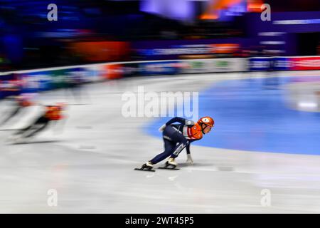 SCHULTING Suzanne NED durante il Campionato Mondiale Short Track Speed Skating da Rotterdam il 15 marzo 2024. Foto di Phil Hutchinson. Solo per uso editoriale, licenza richiesta per uso commerciale. Non utilizzare in scommesse, giochi o pubblicazioni di singoli club/campionato/giocatori. Crediti: UK Sports Pics Ltd/Alamy Live News Foto Stock