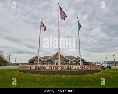 Denton, Maryland, Stati Uniti. 15 marzo 2024. Ufficio dello sceriffo della contea di Caroline a Denton, Maryland. (Credit Image: © Dominic Gwinn/ZUMA Press Wire) SOLO PER USO EDITORIALE! Non per USO commerciale! Foto Stock