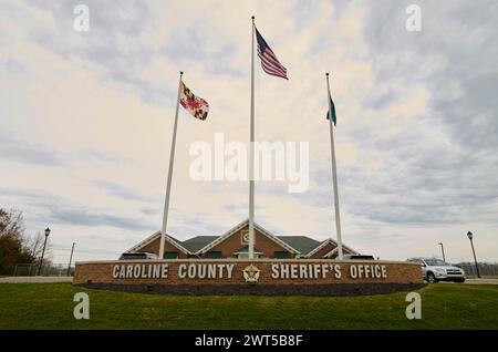 Denton, Maryland, Stati Uniti. 15 marzo 2024. Ufficio dello sceriffo della contea di Caroline a Denton, Maryland. (Credit Image: © Dominic Gwinn/ZUMA Press Wire) SOLO PER USO EDITORIALE! Non per USO commerciale! Foto Stock