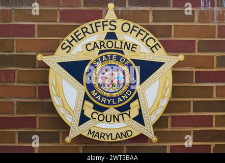 Denton, Maryland, Stati Uniti. 15 marzo 2024. Ufficio dello sceriffo della contea di Caroline a Denton, Maryland. (Credit Image: © Dominic Gwinn/ZUMA Press Wire) SOLO PER USO EDITORIALE! Non per USO commerciale! Foto Stock