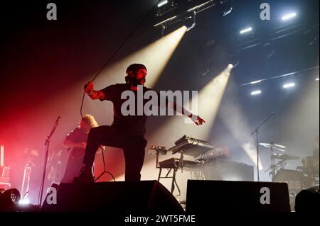 Konzert von den Idles in Berlin am 15.03.2024 spielte die britische Post-Punk Band Idles ein Konzert in der Berliner Max-Schmeling-Halle., Berlin Berlin Deutschland Prenzlauer Berg *** Concerto degli Idles a Berlino il 15 03 2024 la band post punk inglese Idles ha tenuto un concerto al Max Schmeling Halle di Berlino , Berlino Berlino Germania Prenzlauer Berg Foto Stock