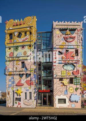 Happy Rizzi House, vom US-amerikanischen Künstler James Rizzi 1950 2011 entworfen und vom Braunschweiger Architekten Konrad Kloster umgesetzt, am Ackerhof Braunschweig Niedersachsen Deutschland *** Happy Rizzi House, progettata dall'artista statunitense James Rizzi nel 1950 e realizzata dall'architetto Braunschweig Konrad Kloster, presso Ackerhof Braunschweig, in bassa Sassonia Germania Foto Stock