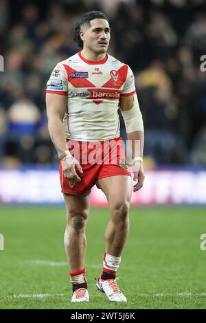 Leeds, Regno Unito. 16 marzo 2024. Sione Ma'utia di San Helens durante il 5° turno di Betfred Super League Leeds Rhinos vs St Helens all'Headingley Stadium di Leeds, Regno Unito, 15 marzo 2024 (foto di Alfie Cosgrove/News Images) a Leeds, Regno Unito, il 16/3/2024. (Foto di Alfie Cosgrove/News Images/Sipa USA) credito: SIPA USA/Alamy Live News Foto Stock