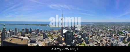 Vista panoramica del lago Ontario sul centro di Toronto, Ontario, Canada. banner web Foto Stock