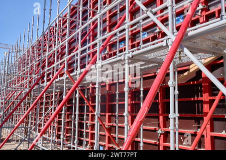 Cassaforma di pareti in cemento armato Foto Stock