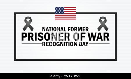 Carta da parati del National Prisoner of War Recognition Day con tipografia. National Ex Prisoner of War Recognition Day, antefatti Illustrazione Vettoriale