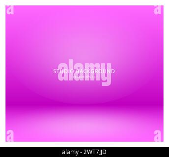 Vetrina del palco per presentazioni e layout del palco. Lo sfondo dello studio è rosa. Illustrazione Vettoriale