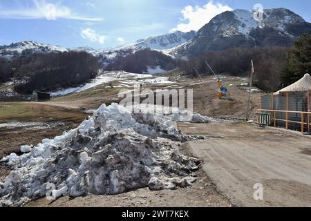 Campitello Matese - Scorcio della pista Lavarelle dalla strada di accesso Foto Stock