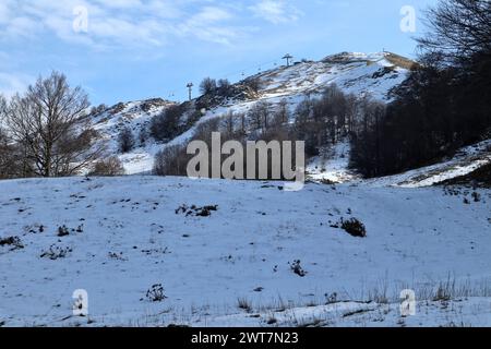 Campitello Matese - Scorcio di Colle del Monaco dal tratto finale della pista del Caprio Foto Stock