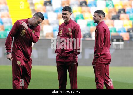 Udine, Italia. 16 marzo 2024. Foto Andrea Bressanutti/LaPresse - 16 marzo 2024 Udine, Italia - Sport, calcio - Udinese vs Torino FC - Campionato italiano di calcio serie A TIM 2023/2024 - Stadio Bluenergy. Nella foto: Torino FC ispezione del campo foto Andrea Bressanutti/LaPresse - 16 marzo 2024 Udine, Italia - Sport, calcio - Udinese vs Torino FC - Campionato Italiano di calcio di serie A 2023/2024 - Stadio Bluenergy. Nella foto: Pitch Inspection Credit: LaPresse/Alamy Live News Foto Stock