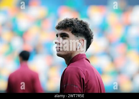 Udine, Italia. 16 marzo 2024. Foto Andrea Bressanutti/LaPresse - 16 marzo 2024 Udine, Italia - Sport, calcio - Udinese vs Torino FC - Campionato italiano di calcio serie A TIM 2023/2024 - Stadio Bluenergy. Nella foto: Torino FC ispezione del campo foto Andrea Bressanutti/LaPresse - 16 marzo 2024 Udine, Italia - Sport, calcio - Udinese vs Torino FC - Campionato Italiano di calcio di serie A 2023/2024 - Stadio Bluenergy. Nella foto: Pitch Inspection Credit: LaPresse/Alamy Live News Foto Stock