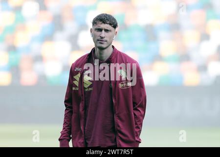 Udine, Italia. 16 marzo 2024. Foto Andrea Bressanutti/LaPresse - 16 marzo 2024 Udine, Italia - Sport, calcio - Udinese vs Torino FC - Campionato italiano di calcio serie A TIM 2023/2024 - Stadio Bluenergy. Nella foto: Torino FC ispezione del campo foto Andrea Bressanutti/LaPresse - 16 marzo 2024 Udine, Italia - Sport, calcio - Udinese vs Torino FC - Campionato Italiano di calcio di serie A 2023/2024 - Stadio Bluenergy. Nella foto: Pitch Inspection Credit: LaPresse/Alamy Live News Foto Stock