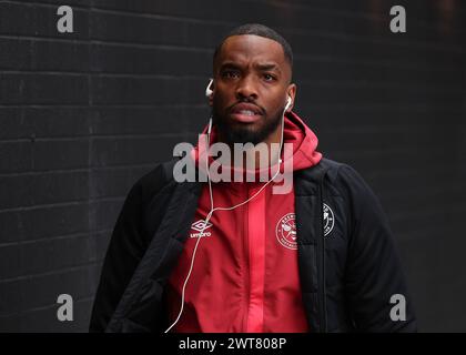 Burnley, Regno Unito. 16 marzo 2024. Ivan Toney di Brentford arriva al Turf Moor prima della partita di Premier League al Turf Moor, Burnley. Il credito per immagini dovrebbe essere: Gary Oakley/Sportimage Credit: Sportimage Ltd/Alamy Live News Foto Stock