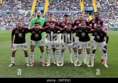 Udine, Italia. 16 marzo 2024. Foto Andrea Bressanutti/LaPresse - 16 marzo 2024 Udine, Italia - Sport, calcio - Udinese vs Torino FC - Campionato italiano di calcio serie A TIM 2023/2024 - Stadio Bluenergy. Nella foto: Torino FC formazione Photo Andrea Bressanutti/LaPresse - 16 marzo 2024 Udine, Italia - Sport, calcio - Udinese vs Torino FC - Campionato Italiano di calcio 2023/2024 - Stadio Bluenergy. Nella foto: Formazione Torino FC crediti: LaPresse/Alamy Live News Foto Stock