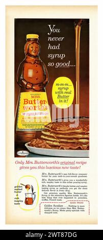 Mrs. Butterworth's - 29 - pubblicità della rivista Vintage americana Foto Stock