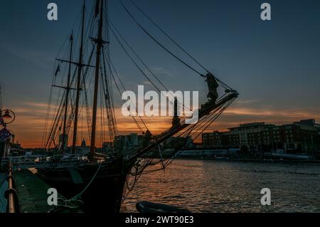 Dublino, la capitale della Repubblica d'Irlanda, si trova sulla costa orientale dell'Irlanda, alla foce del fiume Liffey. Foto Stock