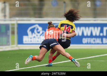 AMSTERDAM, PAESI BASSI - MARCH16: Pleuni Kievit durante l'International Rugby WXV Play-Off Game Ladies match tra Paesi Bassi e Colombia su ma Foto Stock