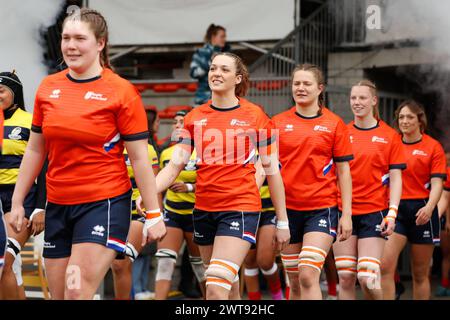 AMSTERDAM, PAESI BASSI - MARCH16: Team Holland durante la partita internazionale di rugby WXV tra Paesi Bassi e Colombia di marzo Foto Stock