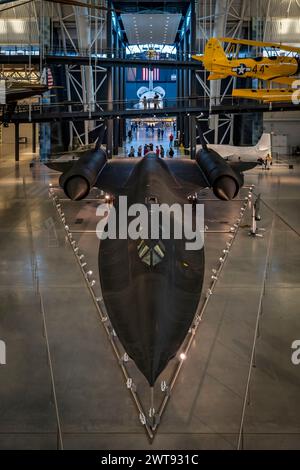 Il Lockheed SR-71 Blackbird visto allo Steven F. Udvar-Hazy Center National Air and Space Museum di Chantilly, Virginia. Foto Stock