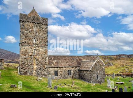 Chiesa di San Clemente del XV secolo, Rodel, Isola di Harris, Ebridi esterne, Scozia, REGNO UNITO Foto Stock