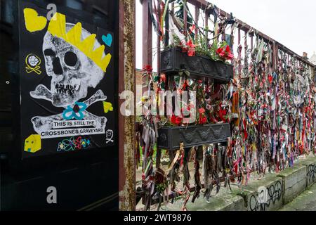 Il Cimitero Crossbones a Southwark, Londra del sud. Foto Stock