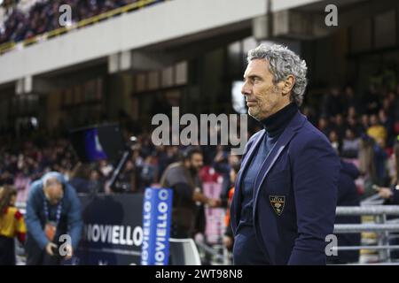 Salerno, Italia. 16 marzo 2024. Luca Gotti (Lecce) durante la partita di serie A A Salerno, 16 marzo 2024 Credit: Independent Photo Agency/Alamy Live News Foto Stock