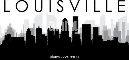 Panorama dello skyline cittadino di LOUISVILLE, Stati Uniti Illustrazione Vettoriale