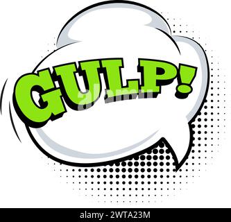 Divertente adesivo di reazione comica in stile pop art Illustrazione Vettoriale