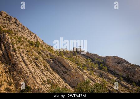 Percorso per il bacino idrico Tibi ad Alicante. Spagna. Foto Stock