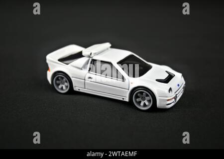 Hot Wheels Ford RS200 modello pressofuso - Galles, Regno Unito - 12 marzo 2024 Foto Stock