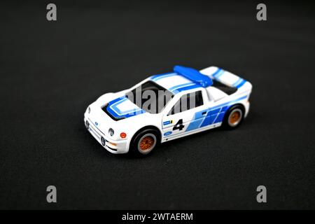 Hot Wheels Ford RS 200 giocattolo pressofuso - Galles, Regno Unito - 12 marzo 2024 Foto Stock