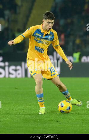 16 marzo 2024, Stadio Benito stirpe, Frosinone, Italia; serie A calcio; Frosinone contro Lazio; Matias Soule di Frosinone Foto Stock