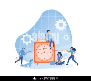 Gestione del tempo. Gestione del tempo. Progetti e scadenze. illustrazione moderna vettoriale piatta Illustrazione Vettoriale