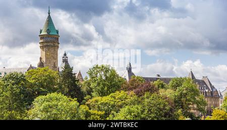 Vista panoramica sull'Altopiano Borbonico nella città di Lussemburgo Foto Stock