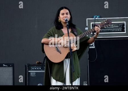 Città del Messico, Messico. 16 marzo 2024. Laura Itandehui si esibisce in un concerto gratuito per il "Time for Women: Festival for Equality" a città del Messico, Messico, il 16 marzo 2024. (Foto di Luis Barron/Eyepix Group) credito: NurPhoto SRL/Alamy Live News Foto Stock