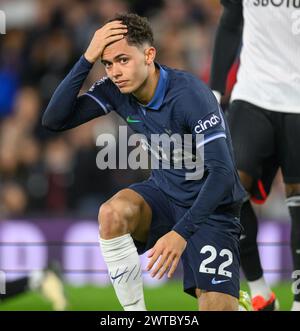 Londra, Regno Unito. 16 marzo 2024. 16 marzo 2024 - Fulham contro Tottenham Hotspur - Premier League - Craven Cottage Tottenham's Brennan Johnson in azione. Crediti immagine: Mark Pain/Alamy Live News Foto Stock