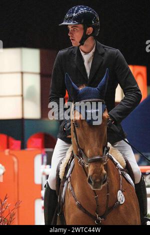 Parigi, Francia. 16 marzo 2024. Durante il concorso Talents Hermès, Saut-Hermès, evento equestre FEI CSI 5 il 16 marzo 2024 al Grand Palais Éphémère di Parigi, Francia - Photo Christophe Bricot/DPPI Credit: DPPI Media/Alamy Live News Foto Stock