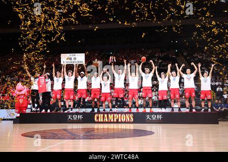 Saitama, Giappone. 16 marzo 2024. Chiba Jets squadra gruppo (Jets) Basketball : Emperor's Cup Basketball 2023-24 Final Match tra Ryukyu Golden Kings 69-117 Chiba Jets al Saitama Super Arena di Saitama, Giappone . Crediti: Naoki Morita/AFLO SPORT/Alamy Live News Foto Stock