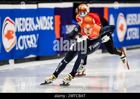 SCHULTING Suzanne NED gareggia il giorno 2 durante il Campionato Mondiale Short Track Speed Skating da Rotterdam il 16 marzo 2024. Foto di Phil Hutchinson. Solo per uso editoriale, licenza richiesta per uso commerciale. Non utilizzare in scommesse, giochi o pubblicazioni di singoli club/campionato/giocatori. Crediti: UK Sports Pics Ltd/Alamy Live News Foto Stock