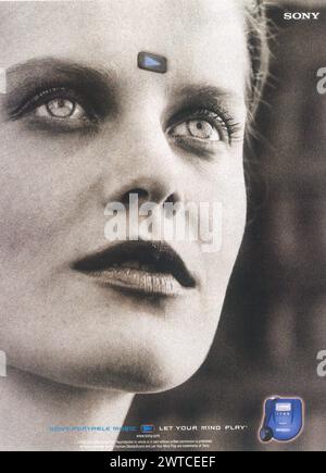 Annuncio per lettore CD portatile Sony 1999 - foto di John Sann Foto Stock