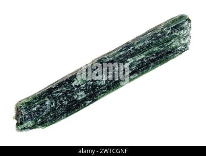 campione di roccia crisotila grezza naturale su sfondo bianco Foto Stock